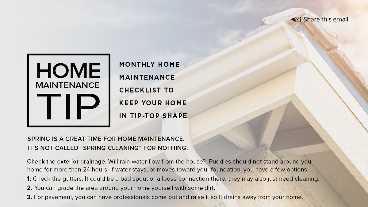 Helpful Monthly Home Maintenance Tip