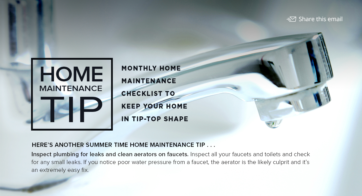 Here's another summer time home maintenance tip.