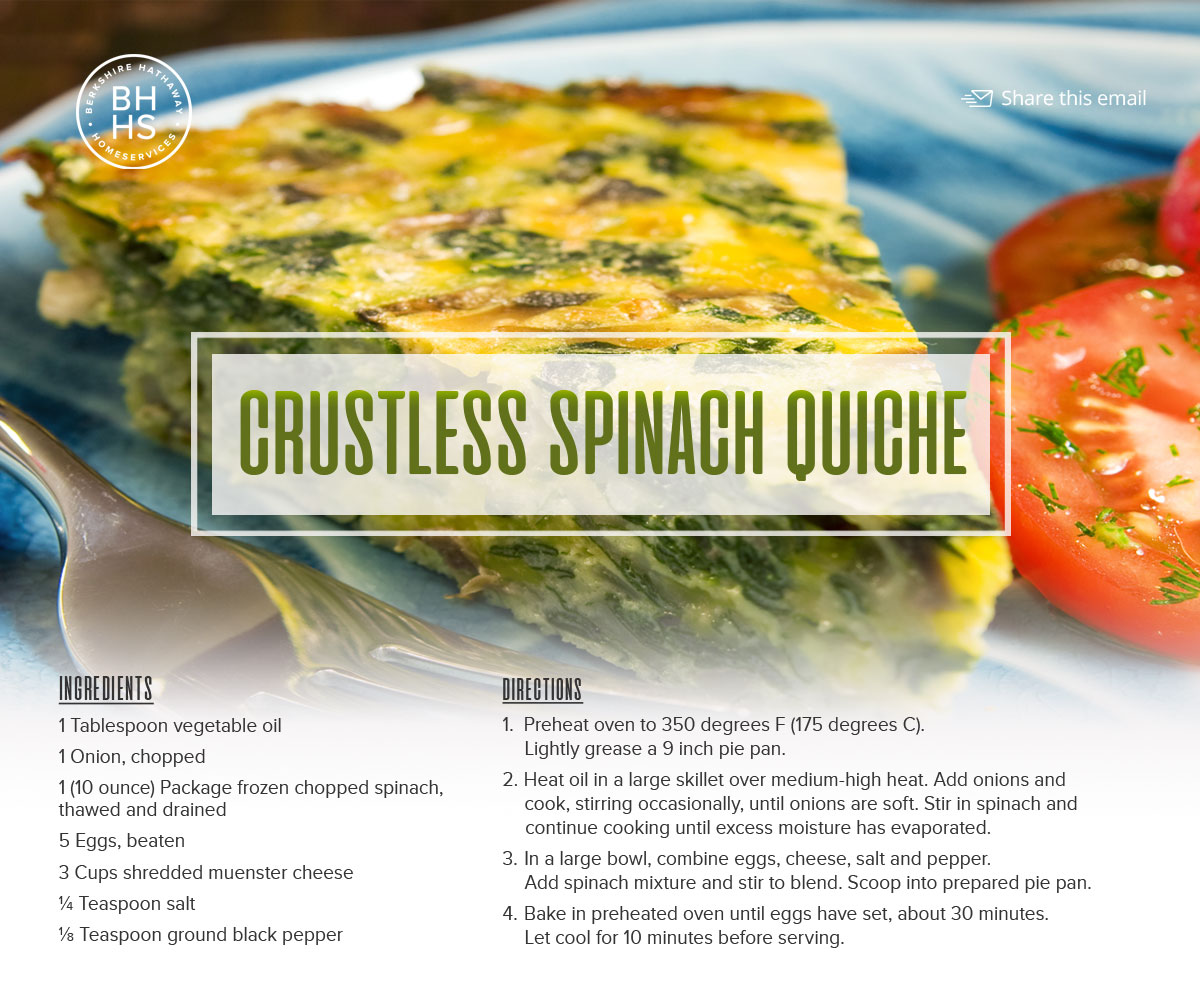 Crustless Spinach Quiche Recipe